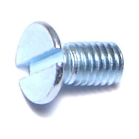 Midwest Fastener M3-0.50 x 6 mm Slotted Flat Machine Screw, Zinc Plated Steel, 25 PK 67921